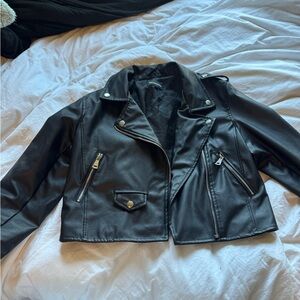 PrettyLittleThing Black Leather Biker Jacket